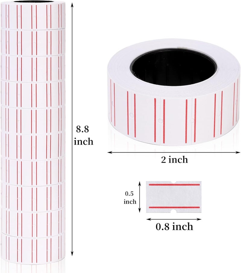 Eorbow 30000 Pcs Price Gun Labels Paper, 60 Rolls Pricemarker Label Stickers Fit Most of Price Tag Machines(Mx-5500, M5500, HG979), Price Sticker for Office Retail Shop Organization Marking, White - Image 2